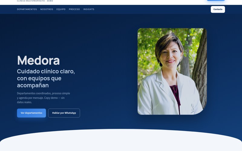 Salud — Medora clínica (imagen demo)